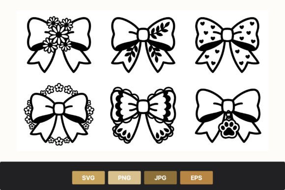 Black White Bow Clipart for Clean Web and Editorial Graphics