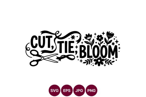 Cut Tie Bloom Phrase Vector Design Review