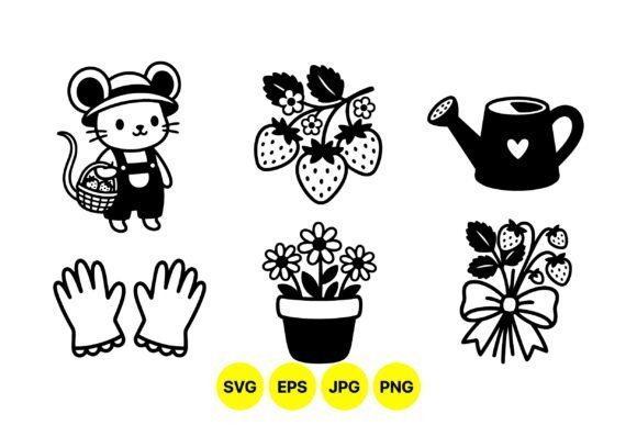 Cute Garden Mouse SVG Design for Handmade Creations