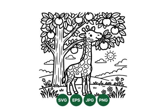 Cute Giraffe Apple Tree Clipart Review