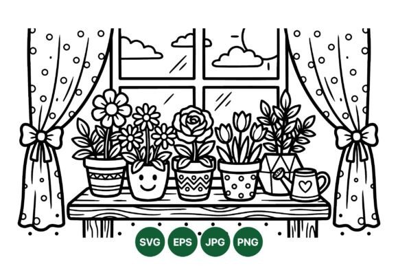 Cute Houseplant SVG Clipart for Branding and Packaging