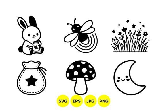 Cute Nature Cartoon Icons Clipart for Graphics and Illustrations