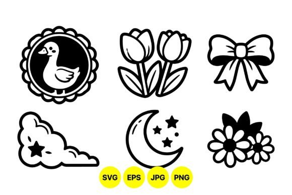 Cute Nature Icon Clipart Set for Graphics and Illustrations
