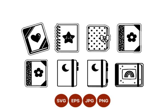 Cute Notebook and Journal Icons Black Review