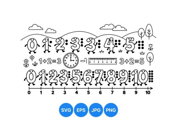 Cute Numbers Learning Clipart for Handmade Projects