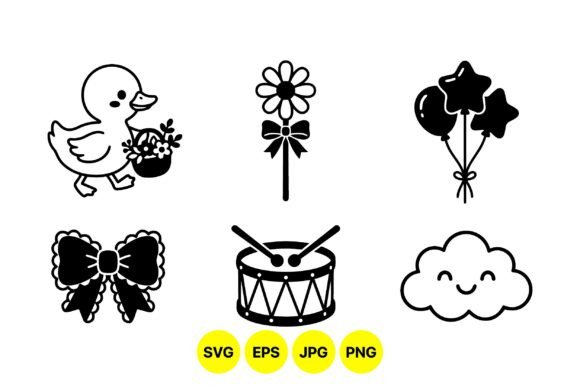 Cute Party Celebration Icons - Graphics for Digital Sellers