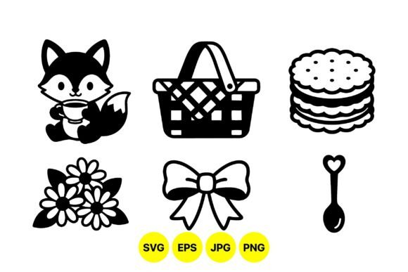 Cute Picnic Elements Clipart for Branding and Packaging