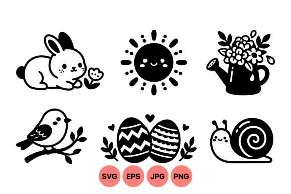 Cute Spring Animal SVG Icons - Graphics for Branding and Illustrations