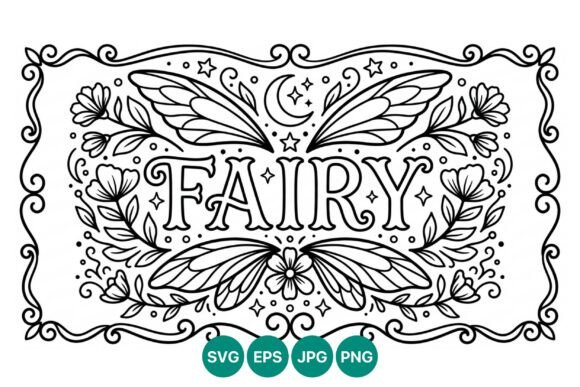 Fairy Black and White Vector Art for Graphics and Illustrations