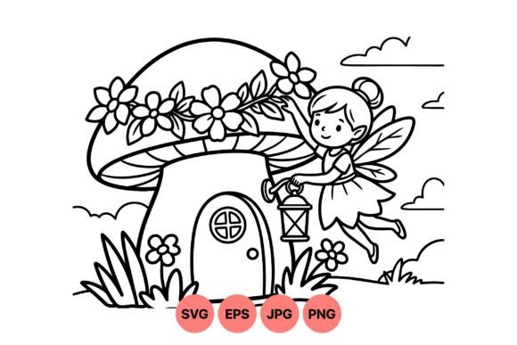 Fairy Mushroom House Clipart for Branding and Packaging