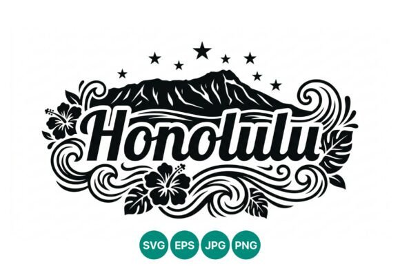 Honolulu Tropical Hibiscus Vector Art for Local Branding