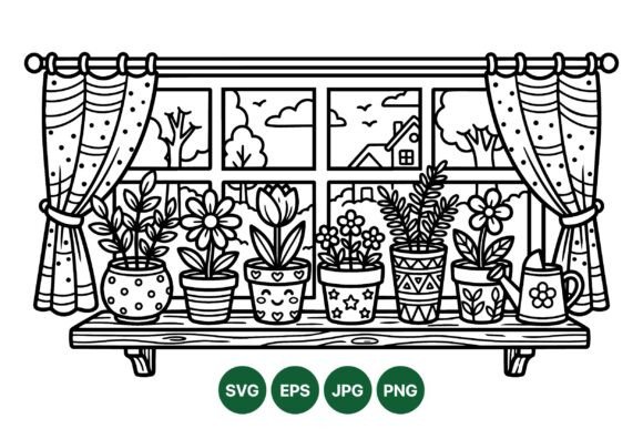 Indoor Garden Plant Illustration for Crafting and Design