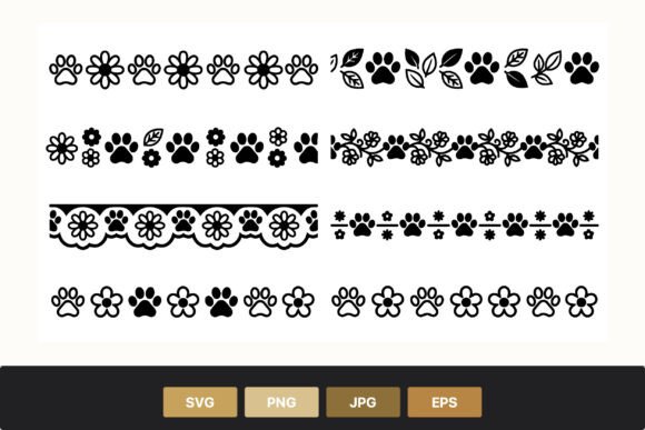 Paw Prints and Flower Borders: A Graphic Design Asset for Bloggers and Publishers