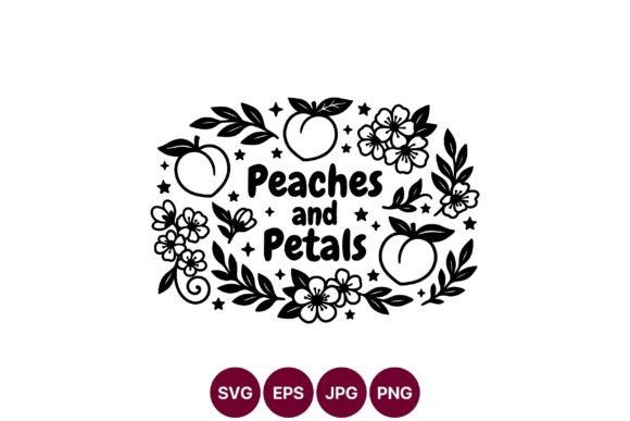Peaches and Petals Botanical Black and