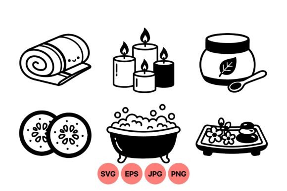 Relaxing Spa Elements Svg: A Versatile Graphic Design Asset