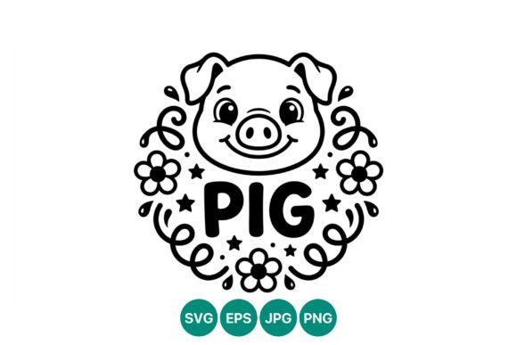 Smiling Pig Face Vector Art for Blog and Website Graphics