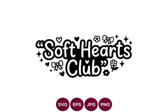 Soft Hearts Club Hand Lettering Script for Graphics and Illustrations