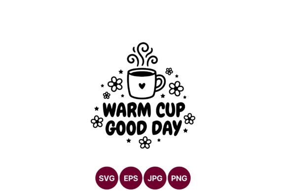 Warm Cup Cozy Line Art for Graphics and Illustrations