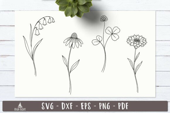 Wildflower Bloom SVG Line Art Flower Review